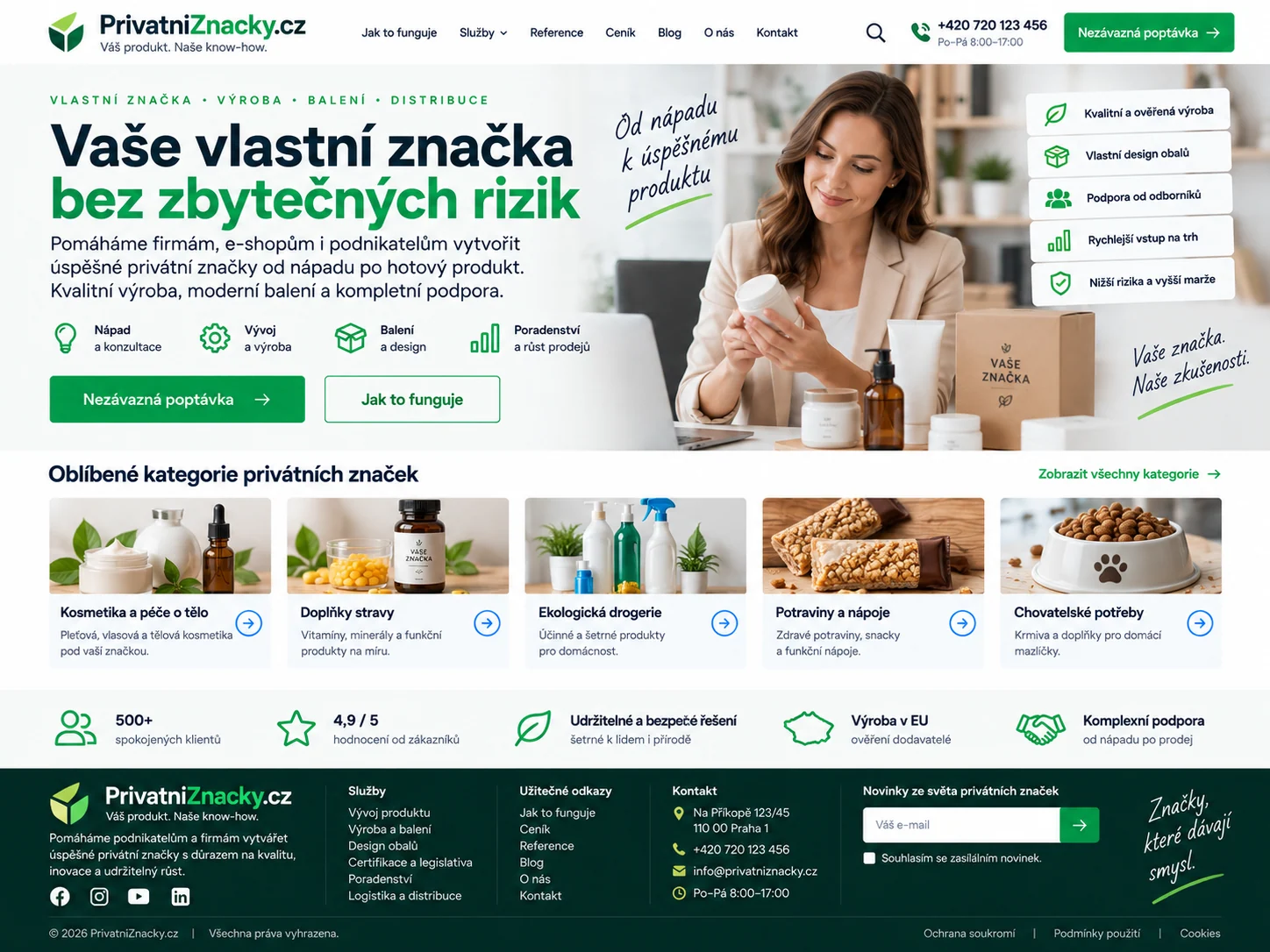 Ilustrační návrh B2B platformy pro více privátních značek